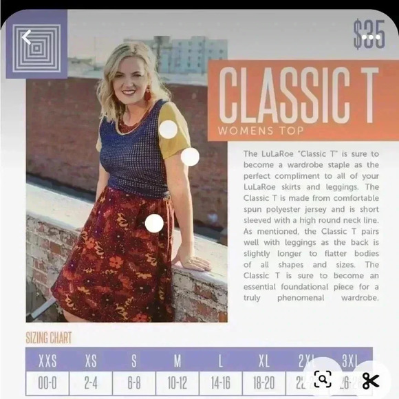 Lularoe large Classic T. charcoal grey & rust distressed geometric pattern. - Picture 6 of 8